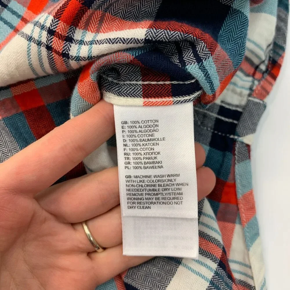 The North Face Shirt Mens S Small Plaid Long Sleeve Cotton Western Button Up